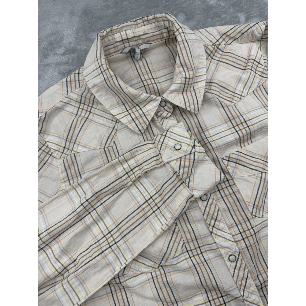 Buckle Women's L Pearl Snap fitted western plaid long-sleeve shirt Flannel